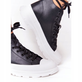 Zapatillas de mujer de piel negra Trissy con suela grande negro 5