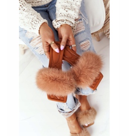Pantuflas De Piel Con Piel Camel Love You So marrón 1