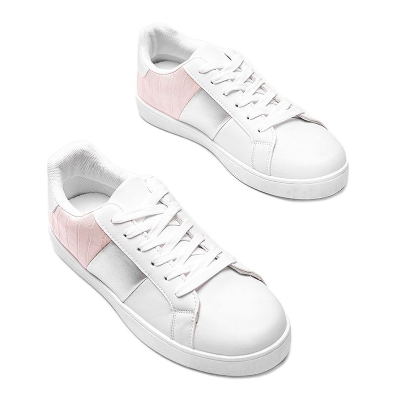 Zapatillas Haille en blanco y rosa pastel 1