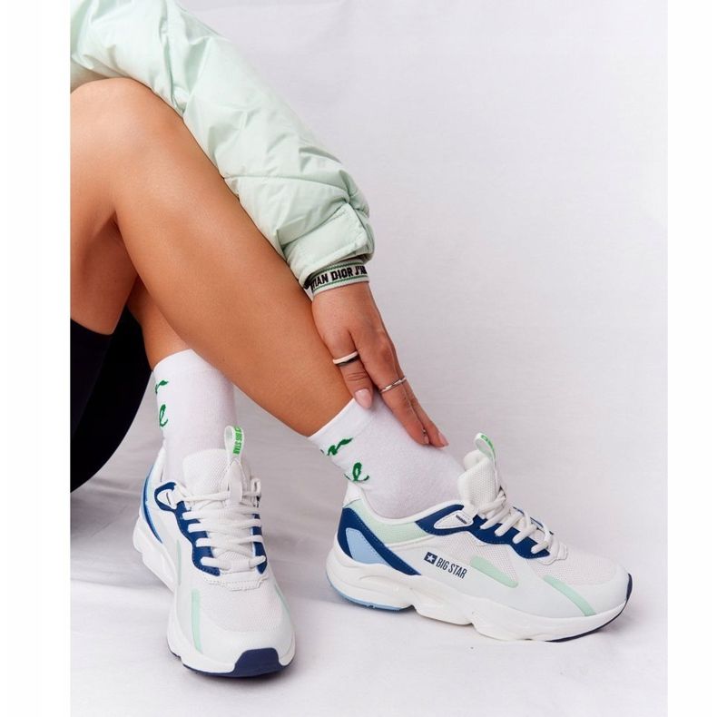 Zapatos Deportivos Mujer Memory Foam Big Star HH274810 Blanco-Verde azul 1 Zapatos Deportivos Mujer Memory Foam Big Star HH274810 Blanco-Verde azul 1