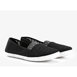 Zapatillas negras caladas con circonita Annabella negro 1