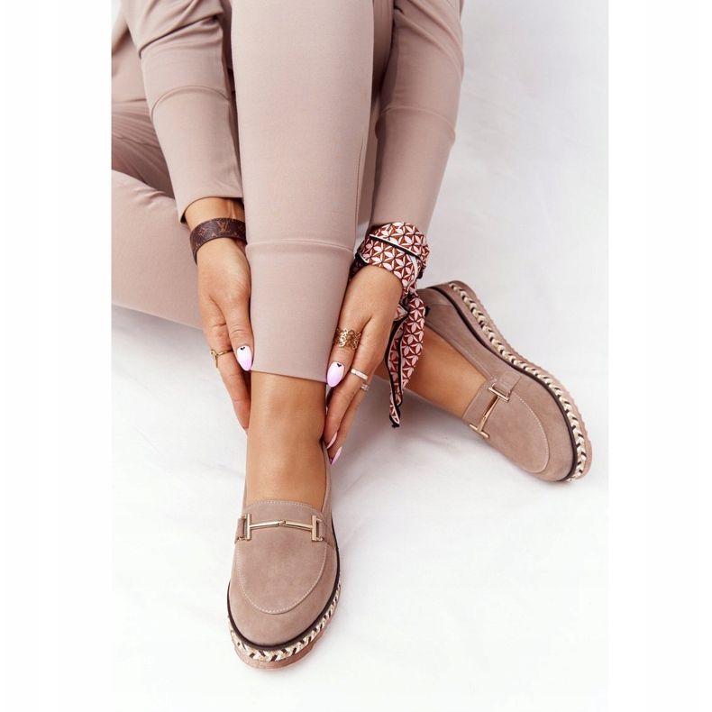 Mocasines Con Plataforma Laura Messi 2284 Beige 1