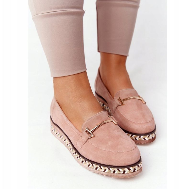 Mocasines En La Plataforma Laura Messi 2284 Rosa 2