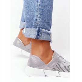 EVE Zapatos Deportivos Mujer Piel Gris Day Trip plata 4