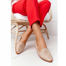 Mocasines Mujer Sergio Leone MK700 Suede Beige dorado 2
