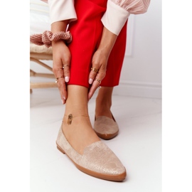 Mocasines Mujer Sergio Leone MK700 Suede Beige dorado 1