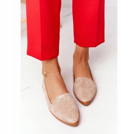 Mocasines Mujer Sergio Leone MK700 Suede Beige dorado 3
