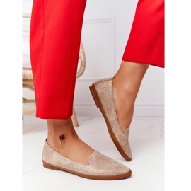 Mocasines Mujer Sergio Leone MK700 Suede Beige dorado 4