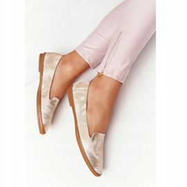 Mocasines Mujer Sergio Leone MK700 Gold beige verde dorado 5