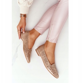 Mocasines calados Sergio Leone BL627 Gold beige dorado 5