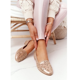 Mocasines calados Sergio Leone BL627 Gold beige dorado 1
