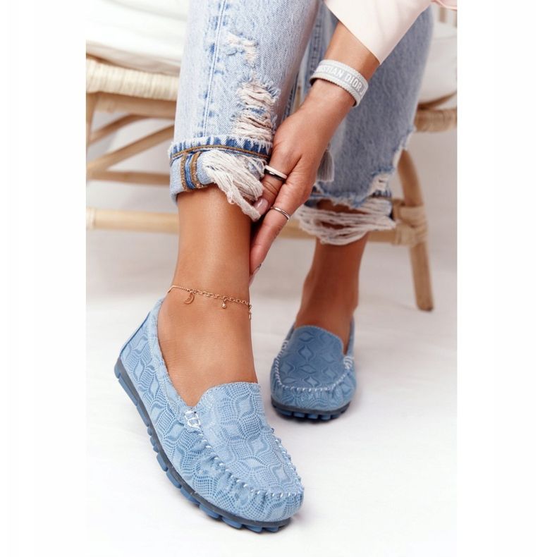 Mocasines Rio Flore de Piel Ecológica Azul 1