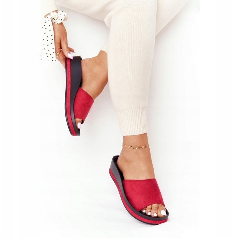 Pantuflas Con Cuña Vinceza 21-17113 Rojo negro 1