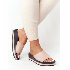 Sandalias Cuña Vinceza 21-17113 Beige y Dorado negro 4