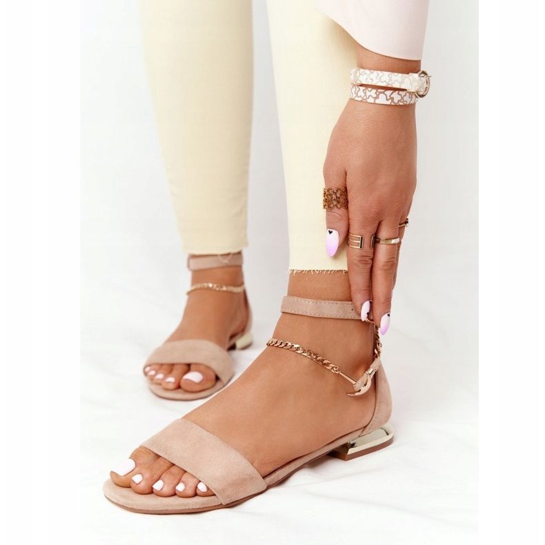 Sandalias Con Tacones Dorados Vinceza 21-17119 Beige 1