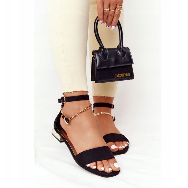 Sandalias Con Tacones Dorados Vinceza 21-17119 Negro 2