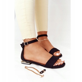 Sandalias Con Tacones Dorados Vinceza 21-17119 Negro 1