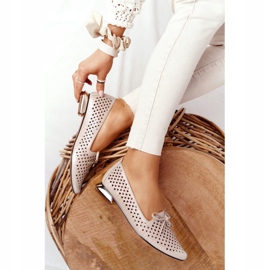 Mocasines Calados Sobre Tacones Dorados Vinceza 21-10602 Dorado beige 1