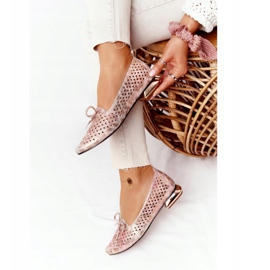 Mocasines Calados Sobre Tacones Dorados Vinceza 21-10602 Multicolor beige rosado 4