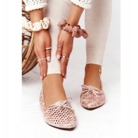 Mocasines Calados Sobre Tacones Dorados Vinceza 21-10602 Multicolor beige rosado 2