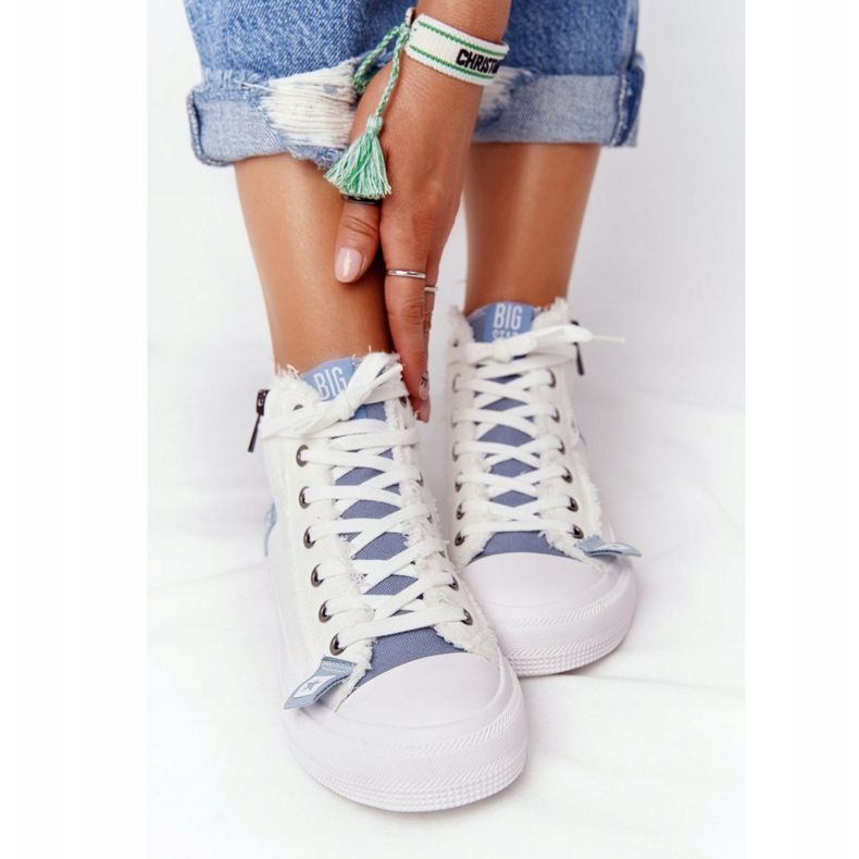 Zapatillas altas para mujer Big Star HH274160 Blanco azul 2
