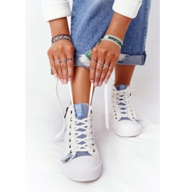 Zapatillas altas para mujer Big Star HH274160 Blanco azul 6