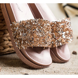 Seastar Zapatillas de cristal de moda dorado 2