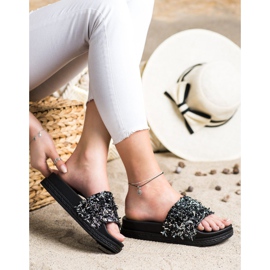 Seastar Zapatillas de cristal de moda negro 1 Seastar Zapatillas de cristal de moda negro 1