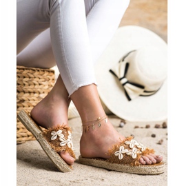 Seastar Chanclas trenzadas con conchas marrón 3