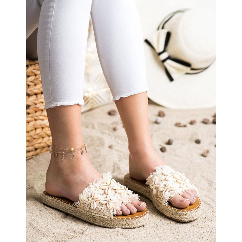 Seastar Alpargatas, Chanclas Trenzadas Con Conchas beige 2 Seastar Alpargatas, Chanclas Trenzadas Con Conchas beige 2