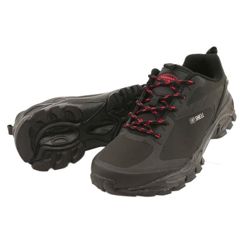 American Club Zapatillas deportivas atadas ADI American soft-shell impermeable HL17 negro rojo 3