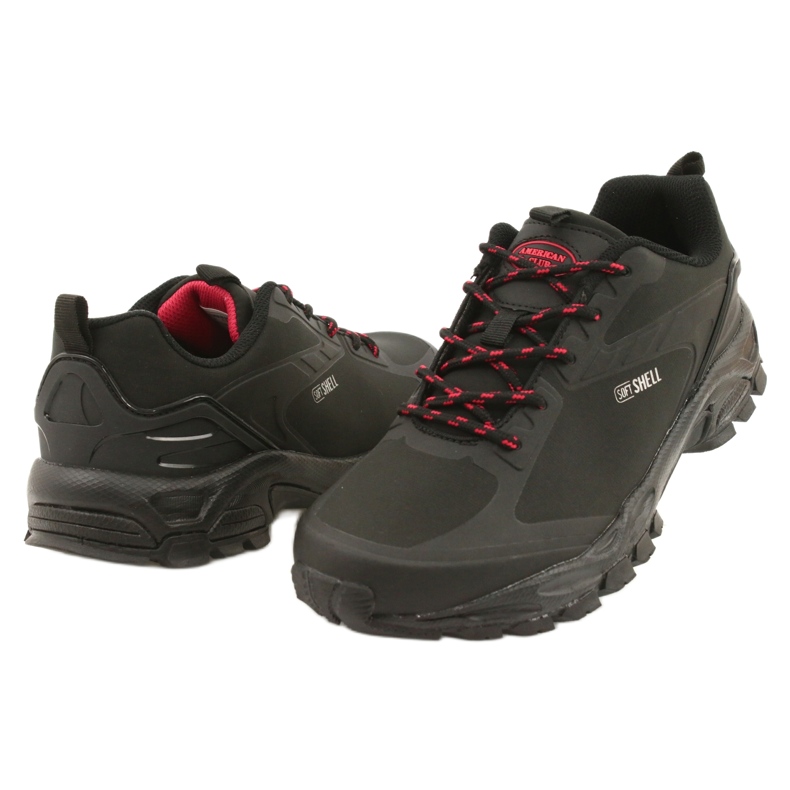 American Club Zapatillas deportivas atadas ADI American soft-shell impermeable HL17 negro rojo 2 American Club Zapatillas deportivas atadas ADI American soft-shell impermeable HL17 negro rojo 2