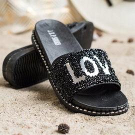 SHELOVET zapatillas Love con plataforma negro 3