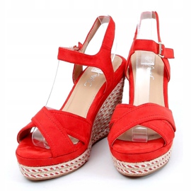 Sandalias de cuña rojas WH-255 Red rojo 2