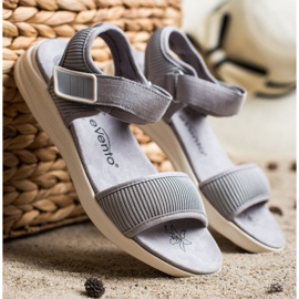 Evento Sandalias cómodas con velcro 20SD88-2022 gris 3