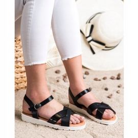 Seastar Sandalias clásicas de cuero ecológico negro 3