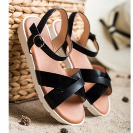 Seastar Sandalias clásicas de cuero ecológico negro 1