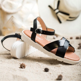 Seastar Sandalias clásicas de cuero ecológico negro 2