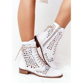 Bota piel calada Nicole 2627 Blanco 1
