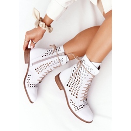 Bota piel calada Nicole 2627 Blanco 6