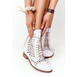Bota piel calada Nicole 2627 Blanco 2