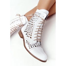 Bota piel calada Nicole 2627 Blanco 7