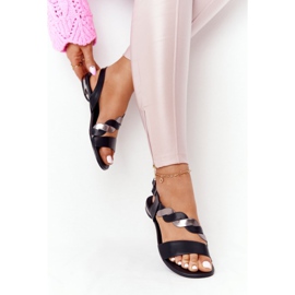 Sandalias Piel Vinceza 21-17117 Negra y Plata negro 4