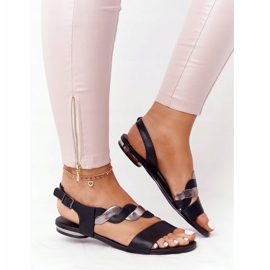 Sandalias Piel Vinceza 21-17117 Negra y Plata negro 3