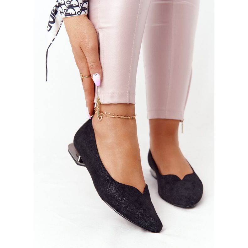 Bailarinas En Plata Tacón Vinceza 21-10601 Negro multicolor 2