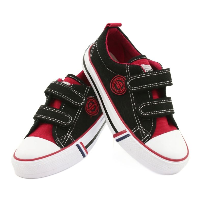 American Children's American Club LH62 zapatillas negras con velcro negro 3