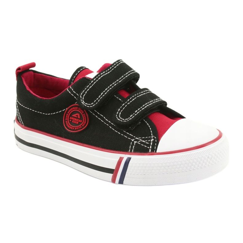 American Children's American Club LH62 zapatillas negras con velcro negro 1