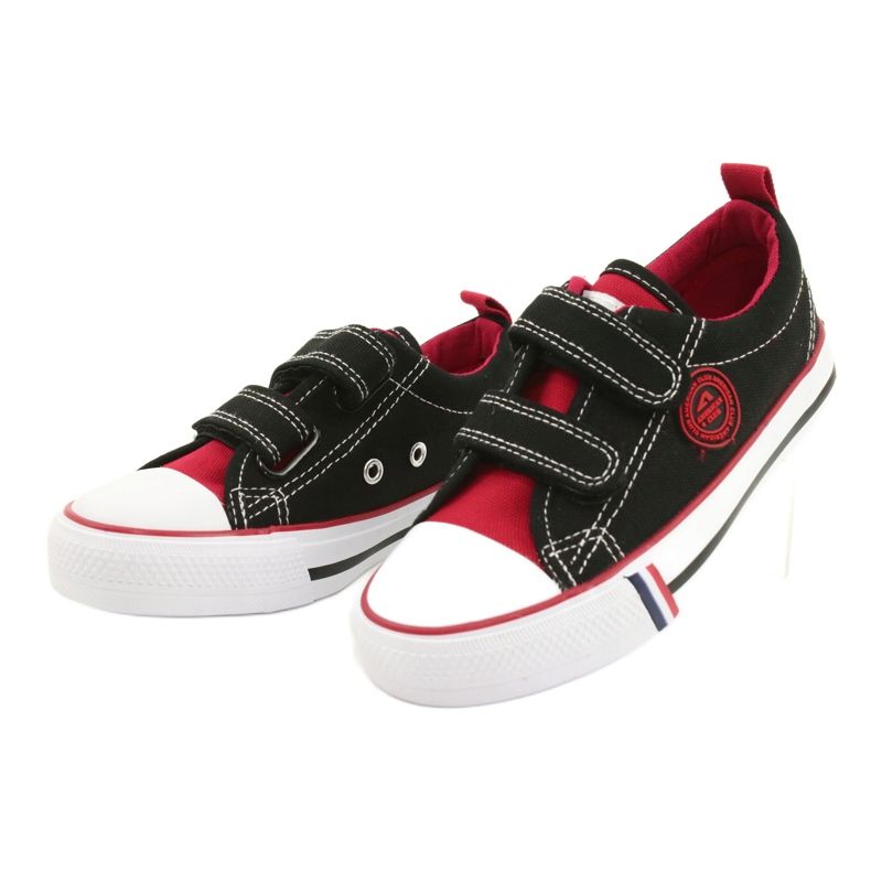 American Children's American Club LH62 zapatillas negras con velcro negro 2