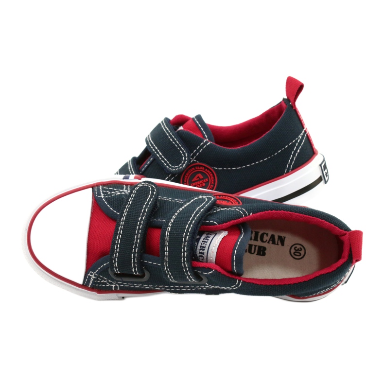 American Children's American Club LH62 Zapatos deportivos en azul marino rojo 4