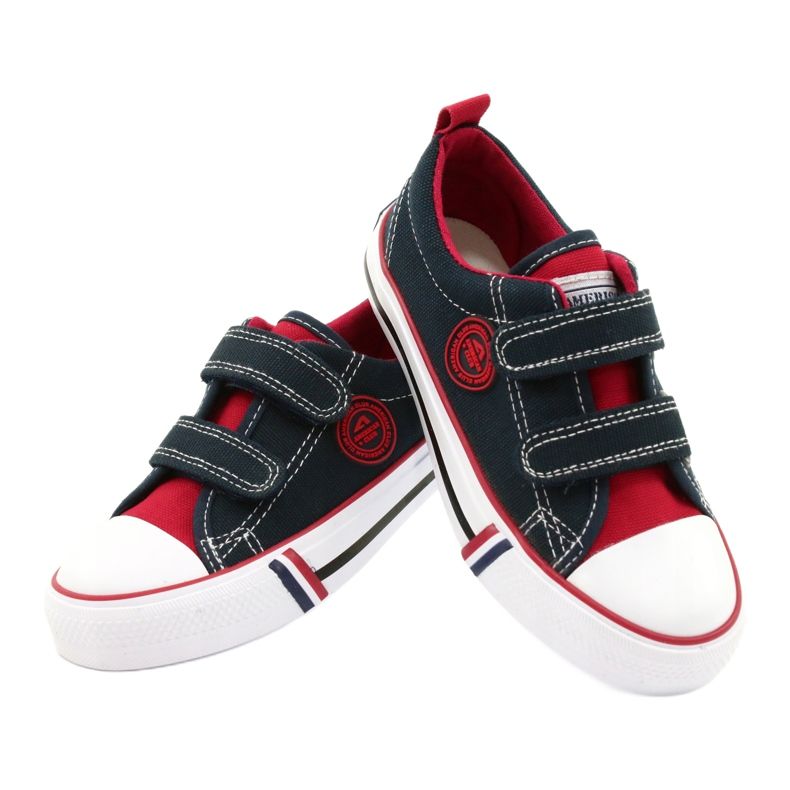 American Children's American Club LH62 Zapatos deportivos en azul marino rojo 3